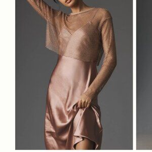 DOLAN Mesh Slip Twofer Midi Dress